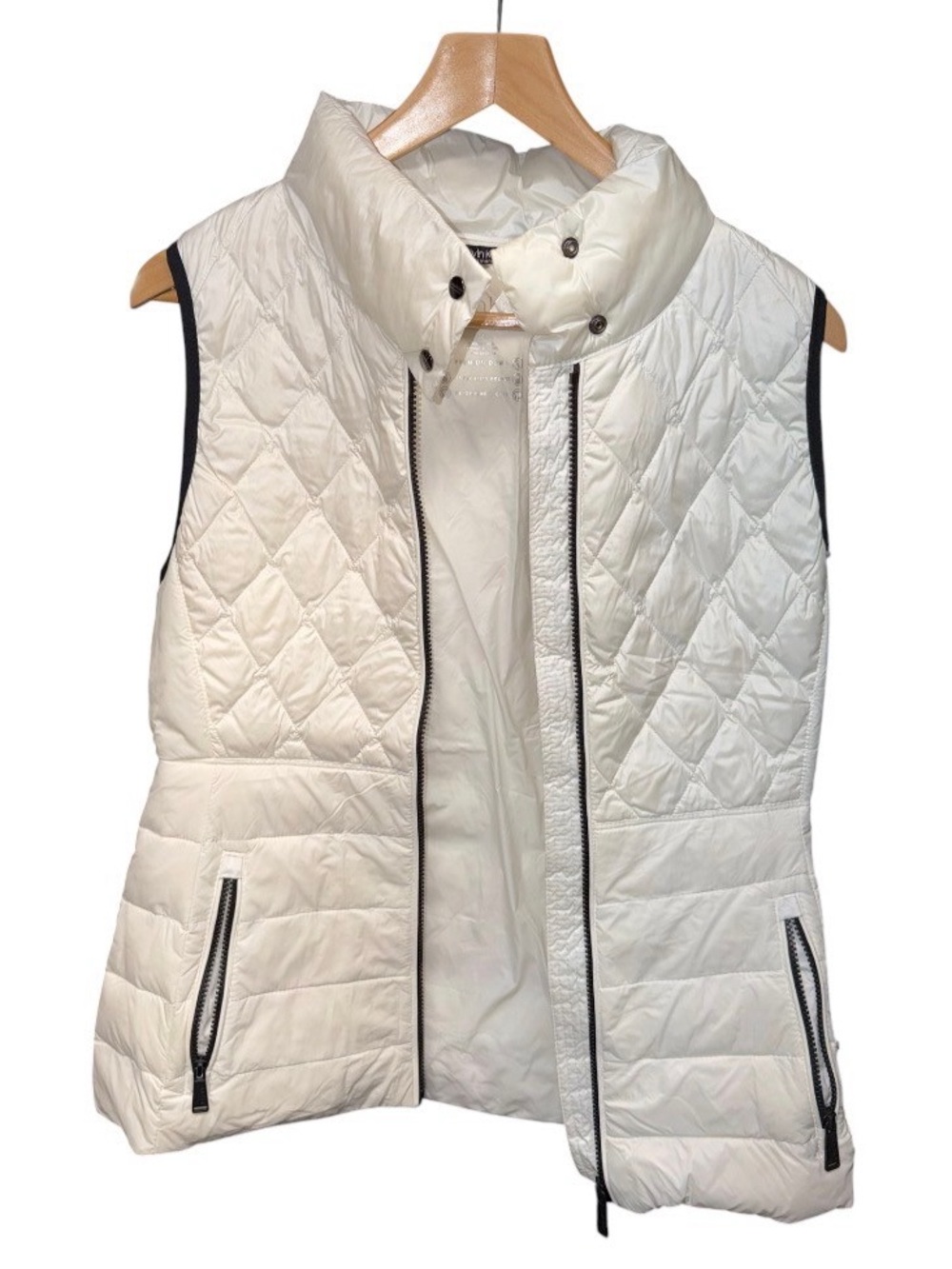 Calvin Klein white down Quilted Vest with Black Trim - Picture 5 of 5